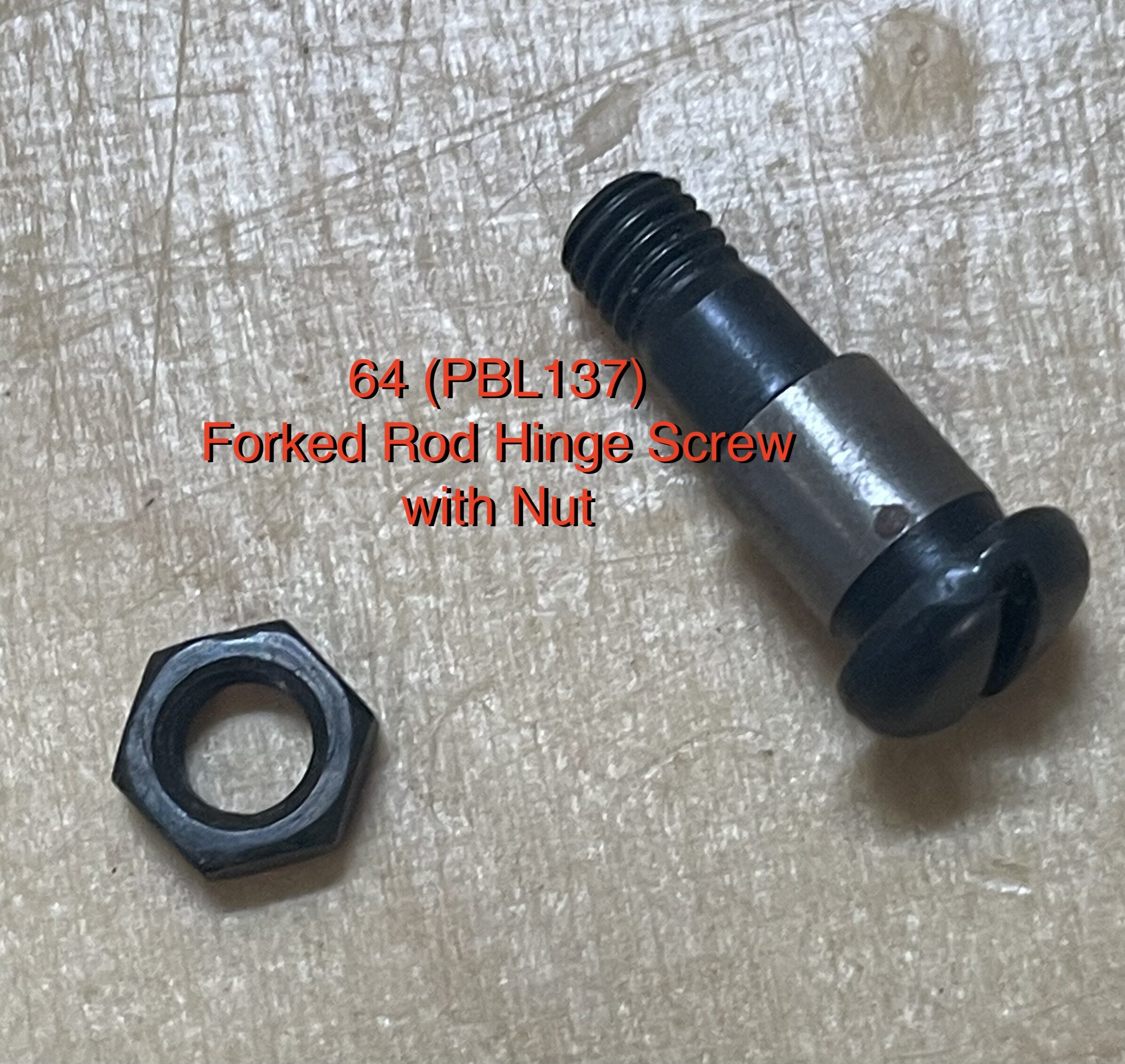 64 (PBL137) Forked Rod Hinge Screw with Nut (2 parts)